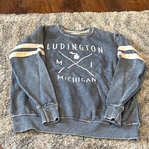 Ludington Women's Blue Crew Neck Sweater